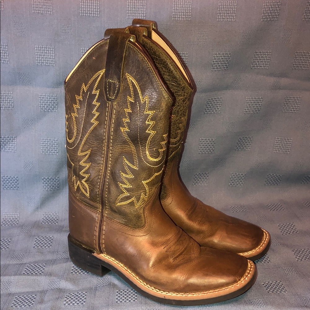 Used Boys Old West Cowboy Boots size 1D